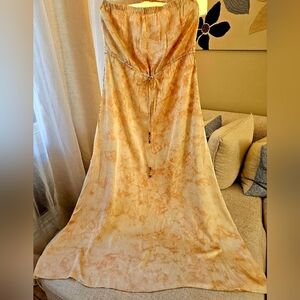 Lotta Stensson & Spell & the Gypsy Collective Silk Dip Dye Strapless Maxi dress.